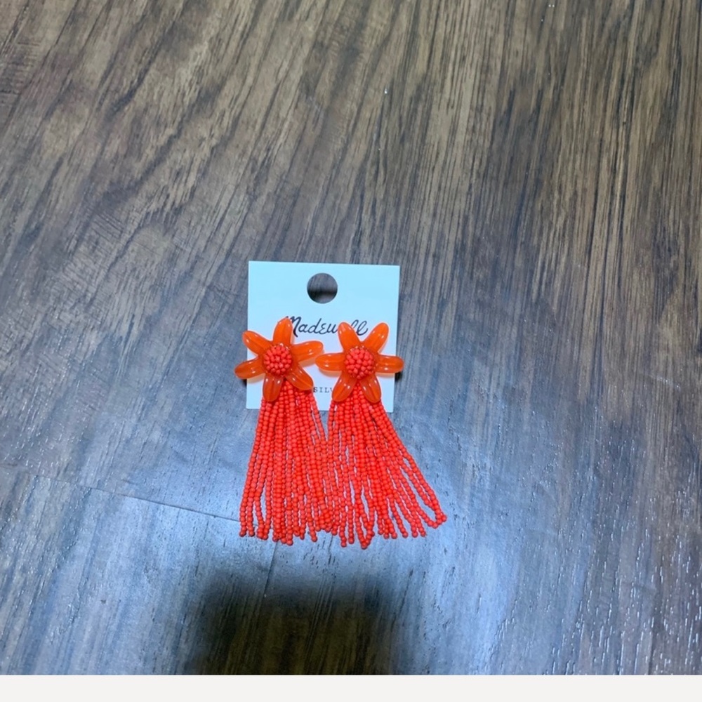 Madewell beaded tassel flower earring